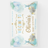 Schattigee Olifant Twins Jongens Baby shower Achte Spandoek (Verticaal)