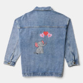 Schattigee olifant Valentijnsdag Denim Jacket (Achterkant)