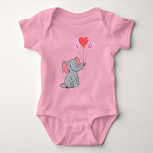 Schattigee olifant Valentijnsdag Romper