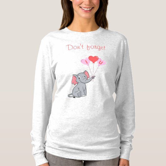 Schattigee olifant Valentijnsdag T-shirt (Voorkant)