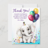 Schattigee Olifant Verjaardag Dank u kaart (Voorkant)