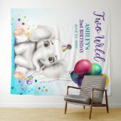 Schattigee olifant verjaardagsfeestje achtergrond wandkleed (In Situ (horizontaal))