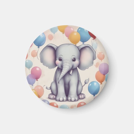 Schattigee olifant verjaardagsmagnet magneet (Voorkant)