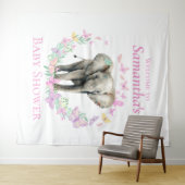 Schattigee olifant vlinders achtergrond wandkleed (In Situ (horizontaal))