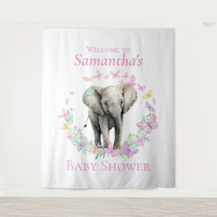 Schattigee olifant vlinders achtergrond wandkleed