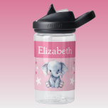 Schattigee olifant Voeg naam toe met sterren kinde Waterfles<br><div class="desc">CamelBak Eddy® waterfles voor kinderen. Personaliseer met een naam. Deze waterfles is voorzien van een schattige olifant met sterren in de kleuren roze en wit.</div>