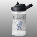 Schattigee olifant Voeg naam toe met sterren kinde Waterfles<br><div class="desc">CamelBak Eddy® waterfles voor kinderen. Personaliseer met een naam. Deze waterfles is voorzien van een schattige olifant met sterren in de kleuren grijs en wit.</div>
