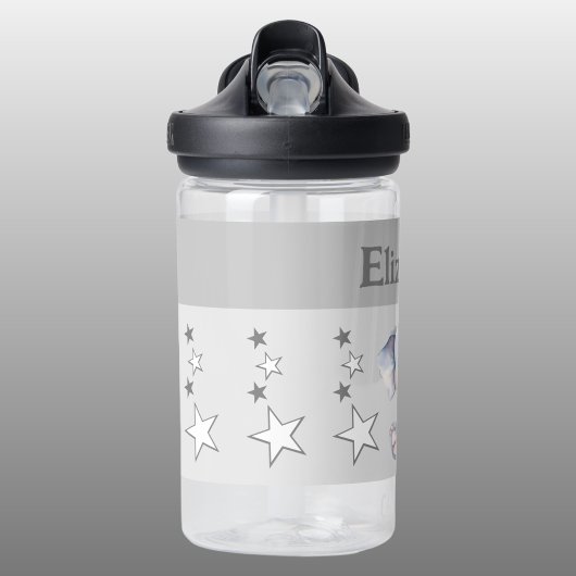 Schattigee olifant Voeg naam toe met sterren kinde Waterfles
