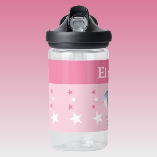 Schattigee olifant Voeg naam toe met sterren kinde Waterfles