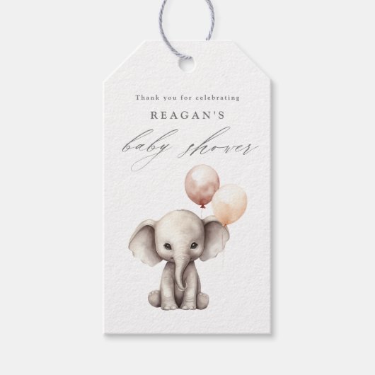 Schattigee olifant Vrijgezellenfeest dank u gunst Cadeaulabel (Voorkant)