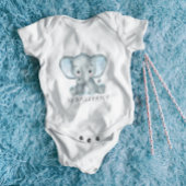 Schattigee Olifant Waterverf Baby Boy Romper