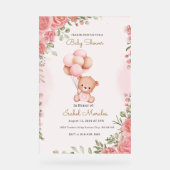 Schattigee olifant Waterverf baby meisje douche Acryl Bord (Voorkant)