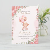 Schattigee olifant Waterverf baby meisje douche Kaart (Staand voorkant)