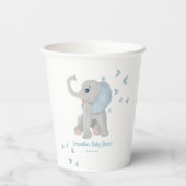 Schattigee olifant Waterverf Blue Boy Baby shower Papieren Bekers (Achterkant)
