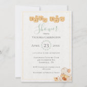 Schattigee olifant Waterverf Sweet Baby Boy Shower Kaart (Achterkant)