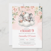 Schattigee olifant We zijn op Cloud Nine Blush Blo Kaart (Voorkant)
