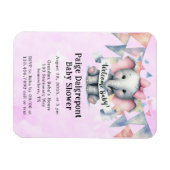 Schattigee olifant welkom Baby shower uitnodigen Magneet (Horizontaal)