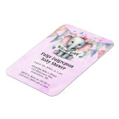 Schattigee olifant welkom Baby shower uitnodigen Magneet (Linkerzijde)