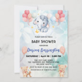 Schattigee olifant welp Beer baby shower kinder jo Kaart (Voorkant)