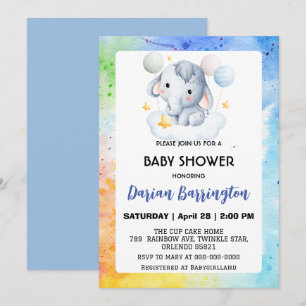 Schattigee olifant welp Beer baby shower kinder jo Kaart