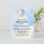 Schattigee olifant welp Beer baby shower kinder jo Kaart (Staand voorkant)