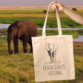 Schattigee olifant woeste veganist tote bag