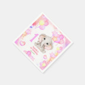 Schattigee Olifant Zomer Kleurrijk Meisje 1e Verja Servet (Hoek)