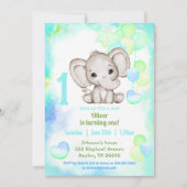 Schattigee Olifant Zomer Kleurrijke Jongen 1e Verj Kaart (Voorkant)