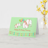 Schattigee olifanten Happy Birthday Mama Kaart (Gele Bloem)