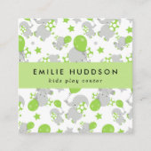 Schattigee olifanten, Kinder speelcentrum, activit Vierkante Visitekaartje (Voorkant)