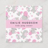 Schattigee olifanten, Kinder speelcentrum, activit Vierkante Visitekaartje (Voorkant)