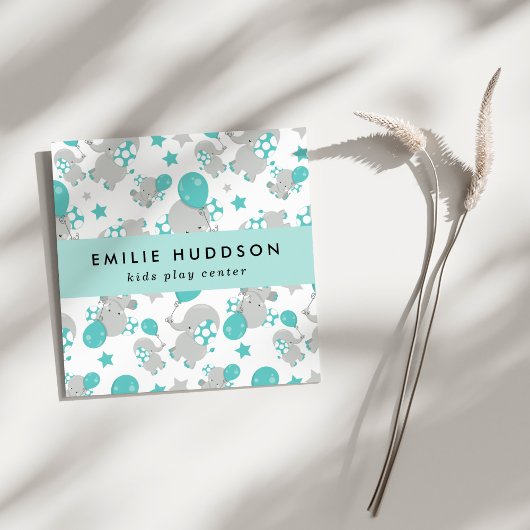 Schattigee olifanten, Kinder speelcentrum, activit Vierkante Visitekaartje