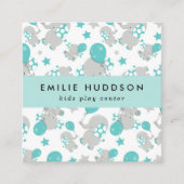 Schattigee olifanten, Kinder speelcentrum, activit Vierkante Visitekaartje (Voorkant)