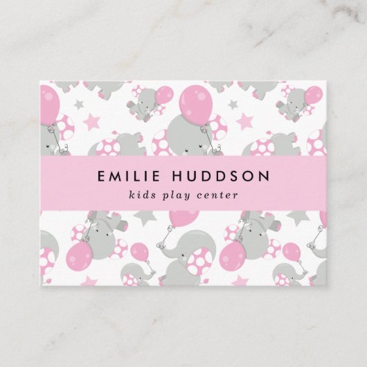 Schattigee olifanten, Kinder speelcentrum, activit Visitekaartje (Voorkant)