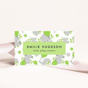 Schattigee olifanten, Kinder speelcentrum, activit Visitekaartje