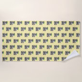 Schattigee Olifanten met Flower Beach Handdoek (Voorkant)