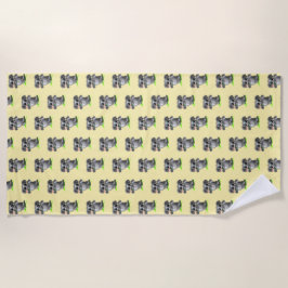 Schattigee Olifanten met Flower Beach Handdoek