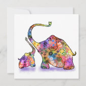 Schattigee Olifanten Moeder en Baby Verjaardag Kaa (Achterkant)