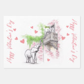 Schattigee olifanten Romeo en Julia Romantische li Inpakpapier Vel (Voorkant)