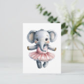 Schattigee olifantenballerina dansballet feestdagenkaart (Staand voorkant)