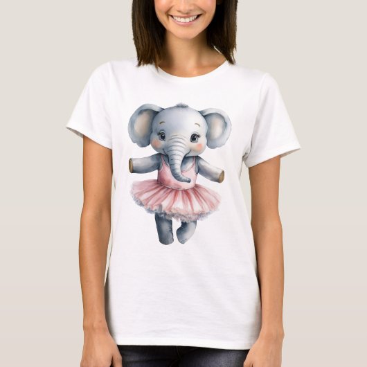 Schattigee olifantenballerina dansballet t-shirt (Voorkant)