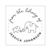 Schattigee olifantenfamilie uit het LIbrary van he Rubberstempel (Afrduk)