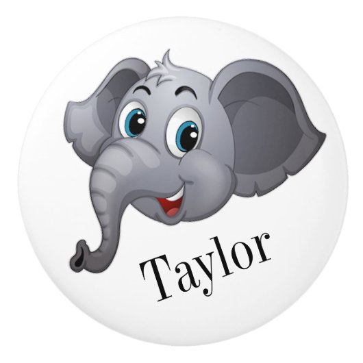 Schattigee olifantenknoppen keramische knop (Voorkant)