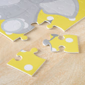 Schattigee olifantensafari geel en wit Polka Dot Legpuzzel (Zijkant)