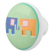 Schattigee olifantenvrienden keramische knop (Rechts)