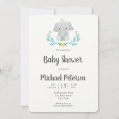 Schattigee olifantneutrale baby shower-uitnodiging kaart (Voorkant)