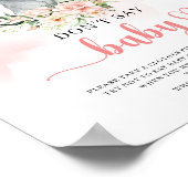 Schattigee olifantsblauwe bloemen zeggen niet baby poster (Hoek)