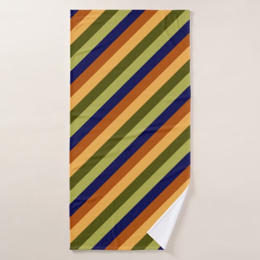 Schattigee Olijfsalie Navy Stripes Badhanddoek (Badhanddoek)