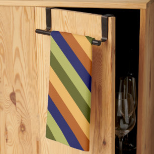 Schattigee Olijfsalie Navy Stripes Keukenhanddoek