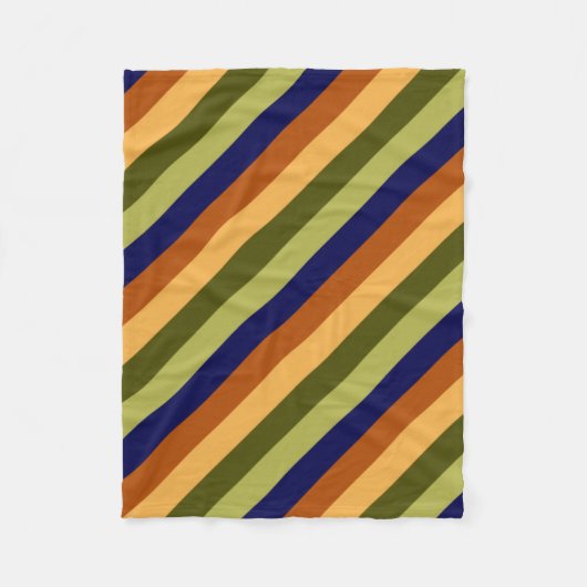 Schattigee Olijfsalie Navy Stripes Kleine fleece d Deken (Voorkant)